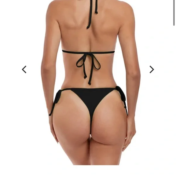 Sexy Thong Bikini Set with Gold Accents - Picture 16 of 16